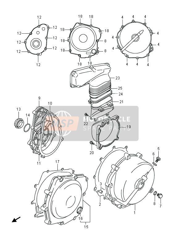 1134110G00, Cover, Clutch, Suzuki, 0